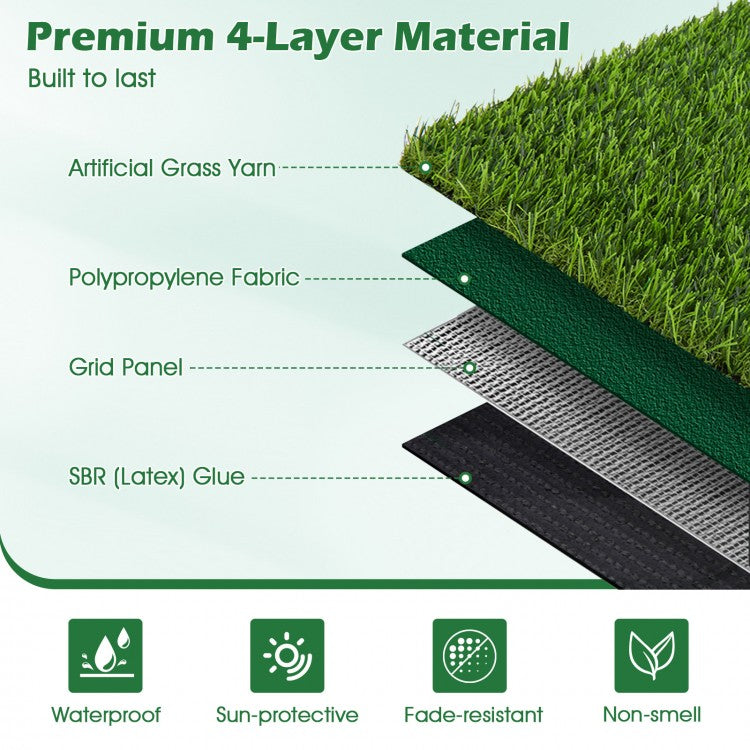 Premium Indoor/Outdoor Artificial Grass Mat with Drainage Holes for Easy Cleaning