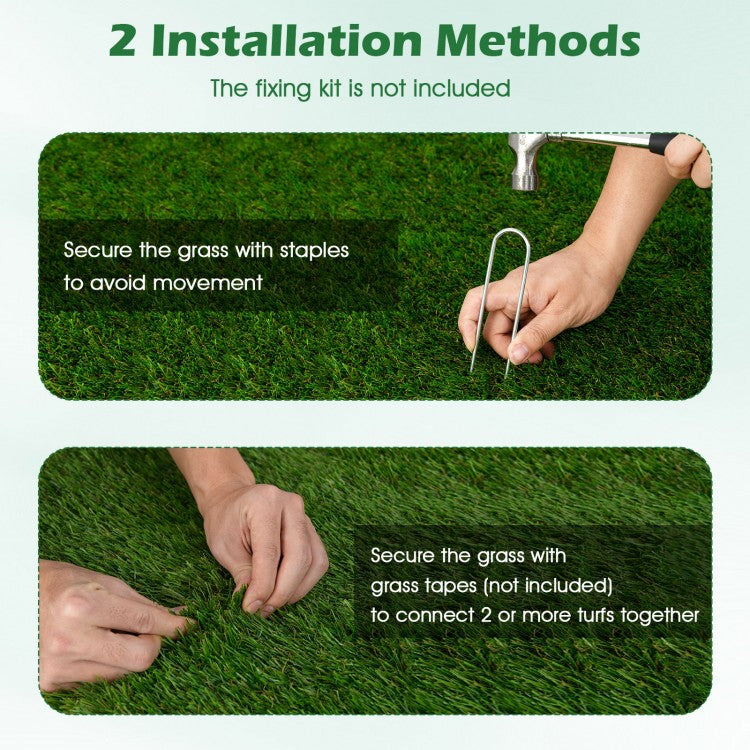 Premium Indoor/Outdoor Artificial Grass Mat with Drainage Holes for Easy Cleaning