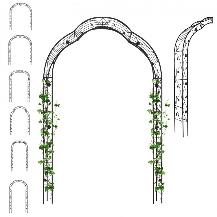 Multipurpose Metal Garden Arch Trellis with 7 Adjustable Forms for Climbing Plants and Decorations