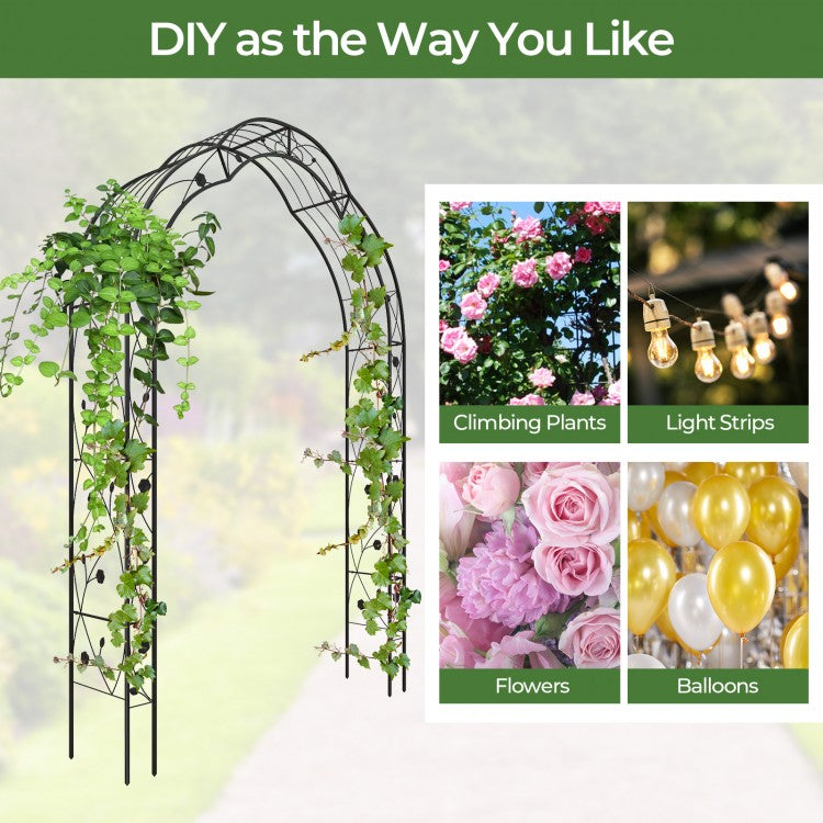 Multipurpose Metal Garden Arch Trellis with 7 Adjustable Forms for Climbing Plants and Decorations