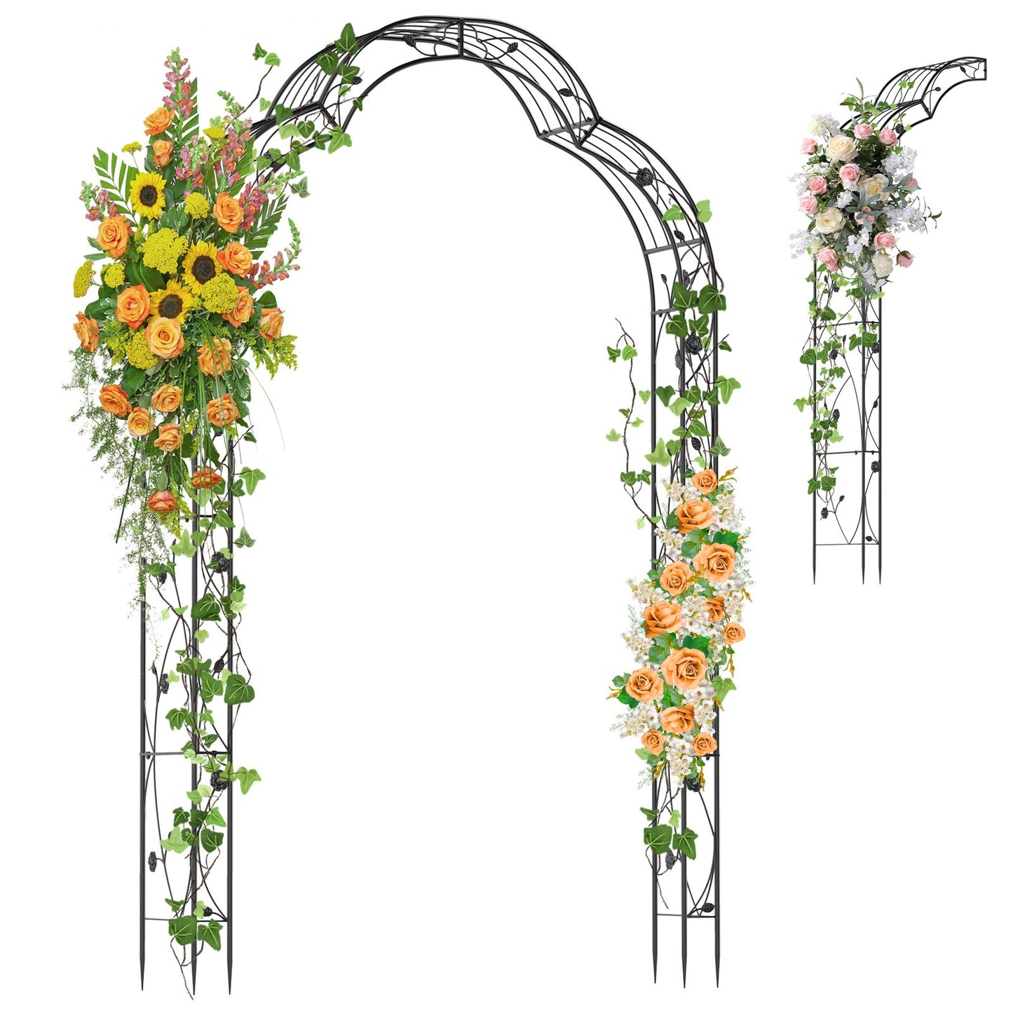 Multipurpose Metal Garden Arch Trellis with 7 Adjustable Forms for Climbing Plants and Decorations