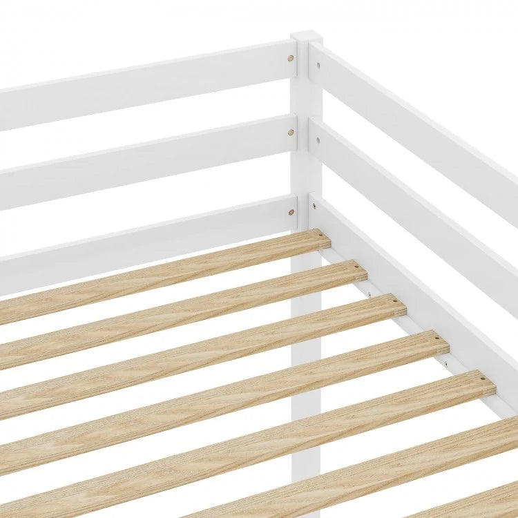 Space-Saving Twin Loft Bed with LED Light, Built-In Desk, and Charging Station – No Box Spring Required