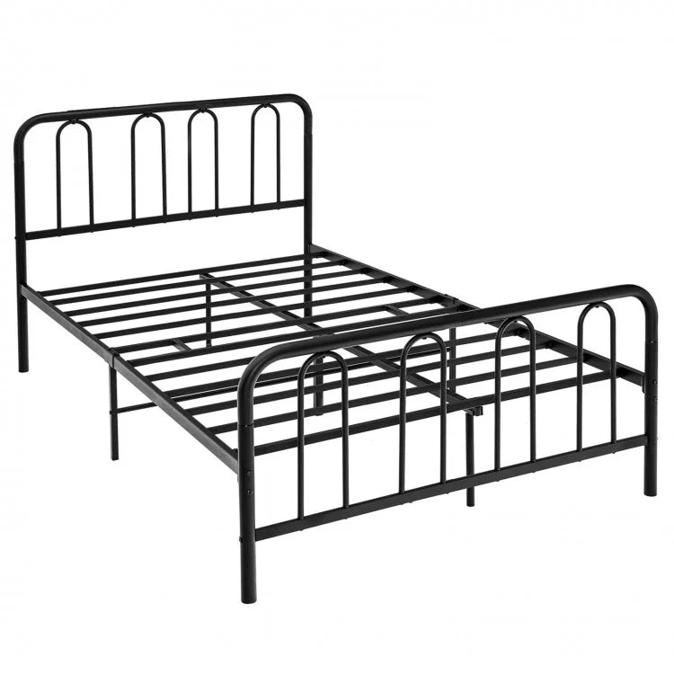 Sturdy Metal Platform Bed Frame with Headboard and Footboard - Full Size