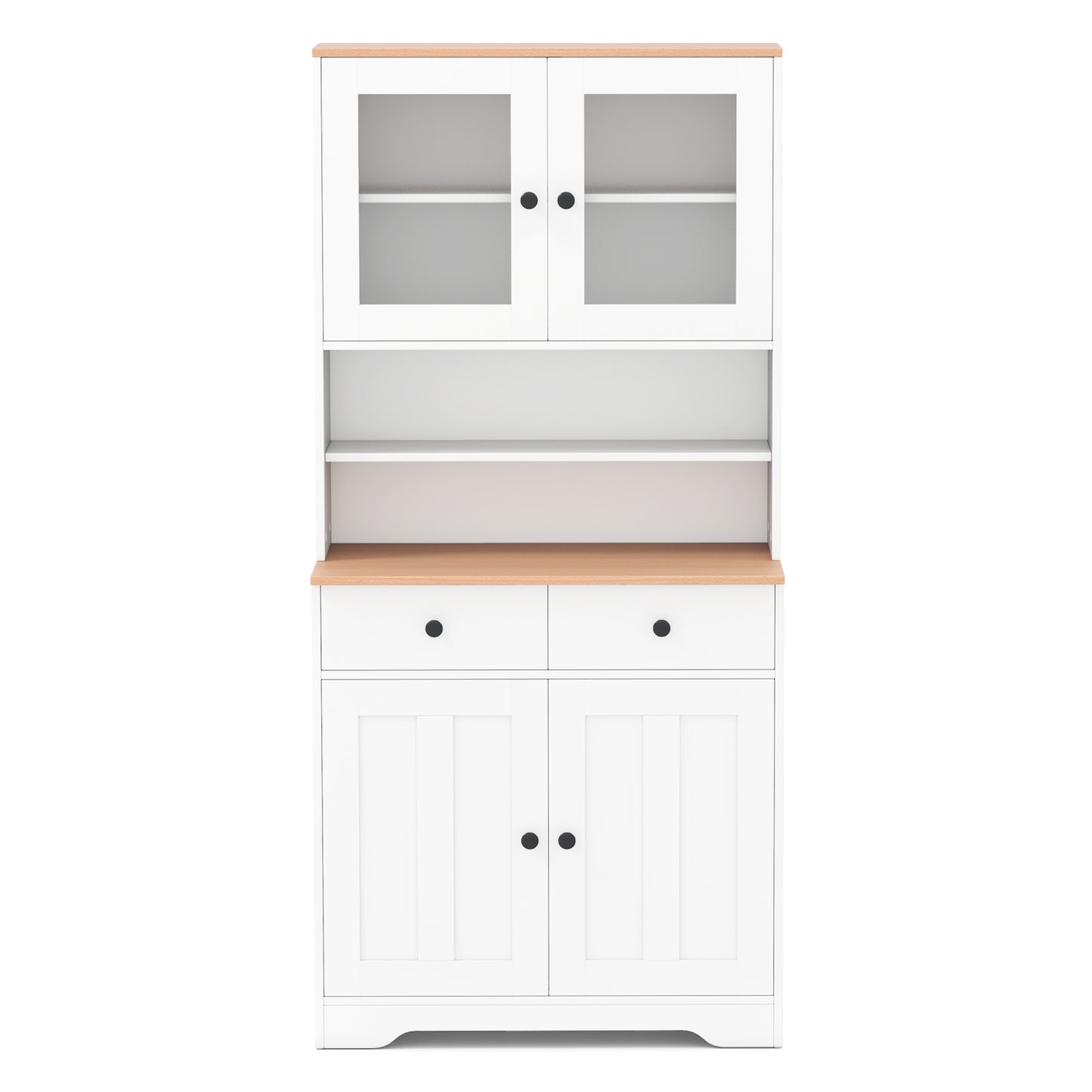 Kitchen Pantry Cabinet with Adjustable Shelves and Spacious Storage - White