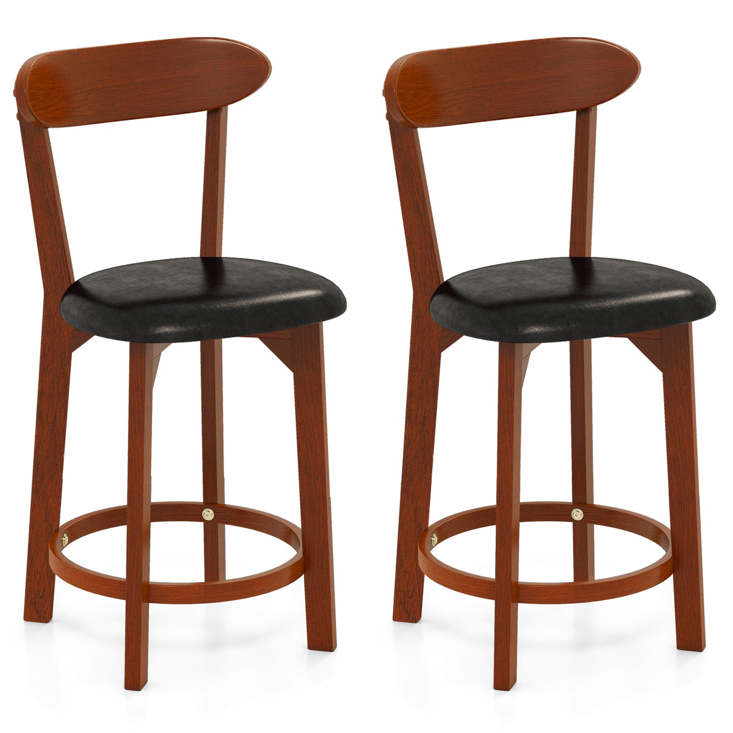 Modern Upholstered Armless Kitchen Island Dining Chairs with Cushioned Seat Set of 2 - 23.5 Inch Height