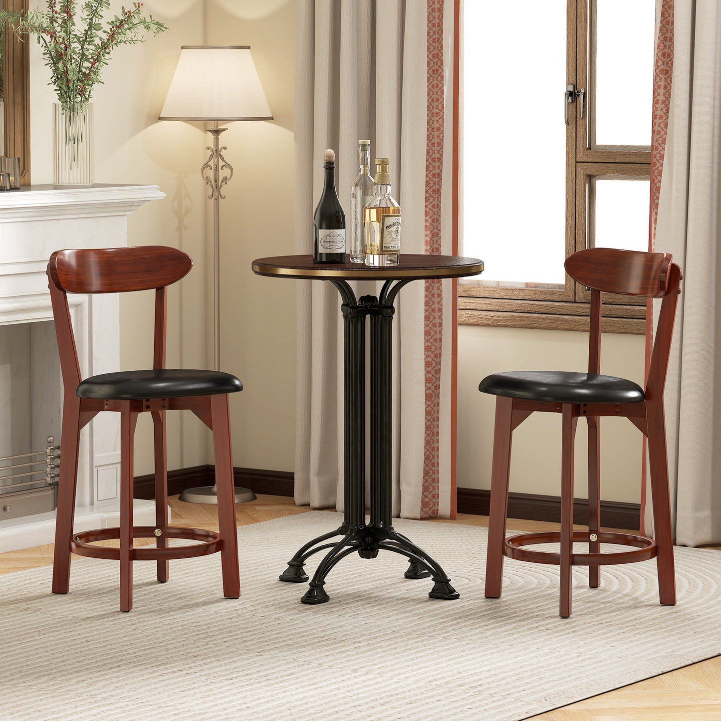 Modern Upholstered Armless Kitchen Island Dining Chairs with Cushioned Seat Set of 2 - 23.5 Inch Height