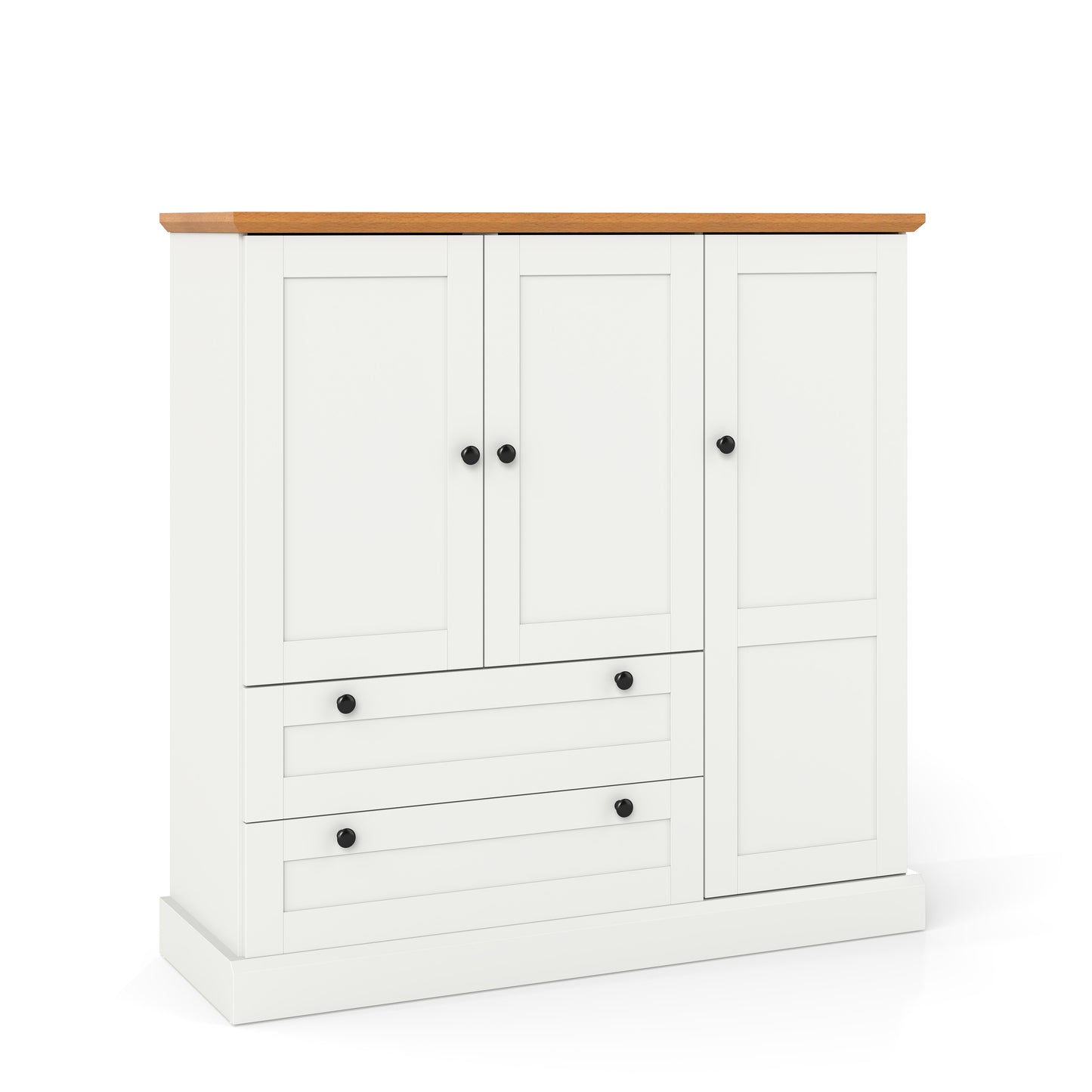 47.5 Inch Freestanding Kitchen Pantry Cabinet with Drawers and Doors, Farmhouse Storage Organizer