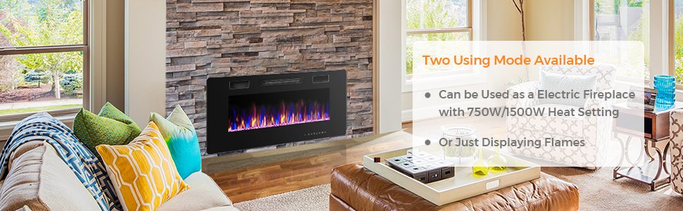 36 Inch Ultra Thin Wall Mounted Electric Fireplace