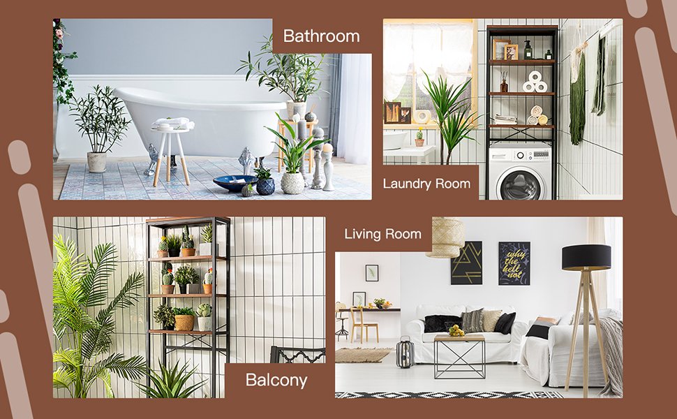 4 Tier Over-the-Toilet Storage Rack with Adjustable Feet & Durable Metal Frame