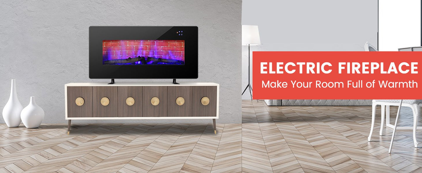 Wall Mounted & Freestanding Electric Fireplace with Remote Control