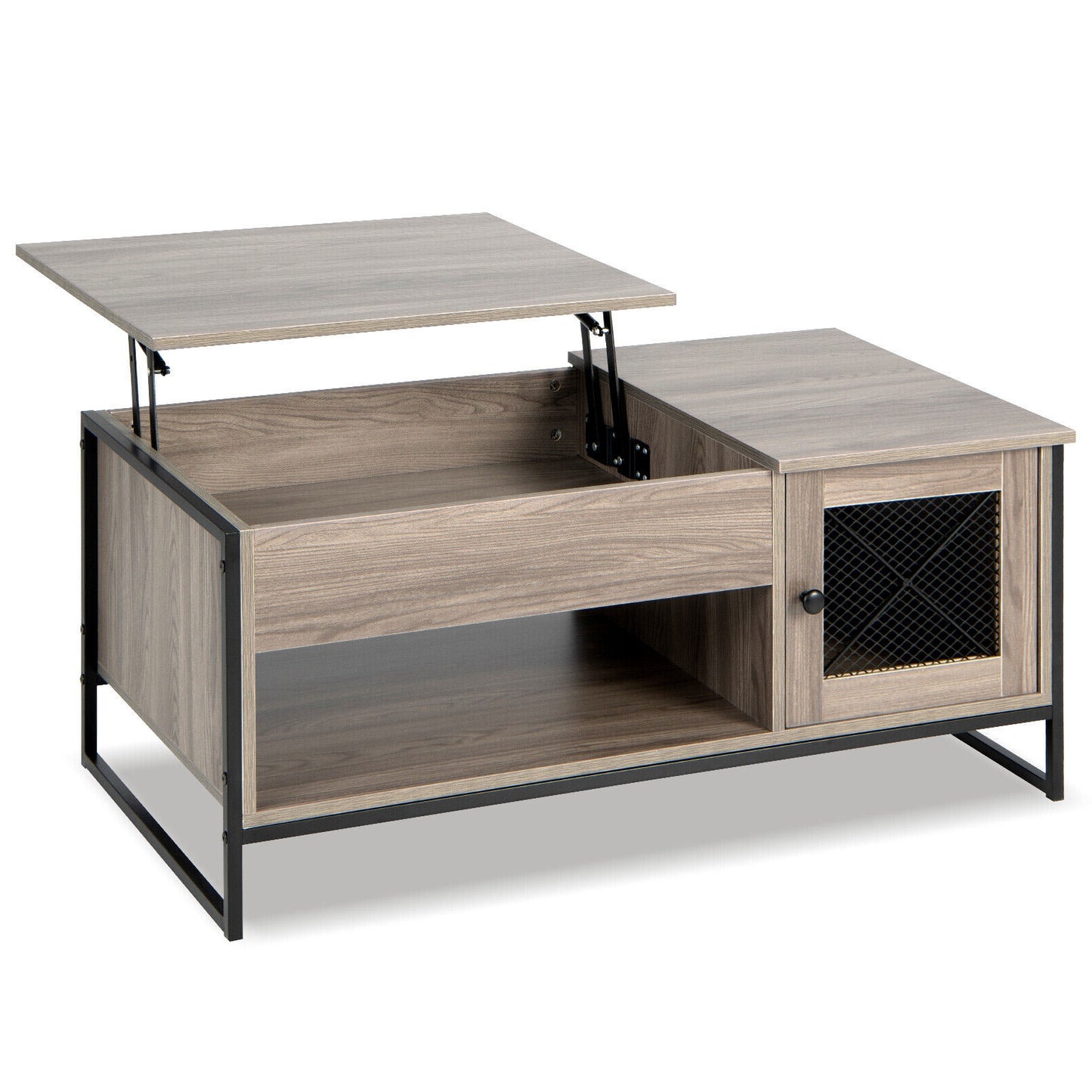 Multi Functional Lift Top Coffee Table with Enclosed and Open Storage