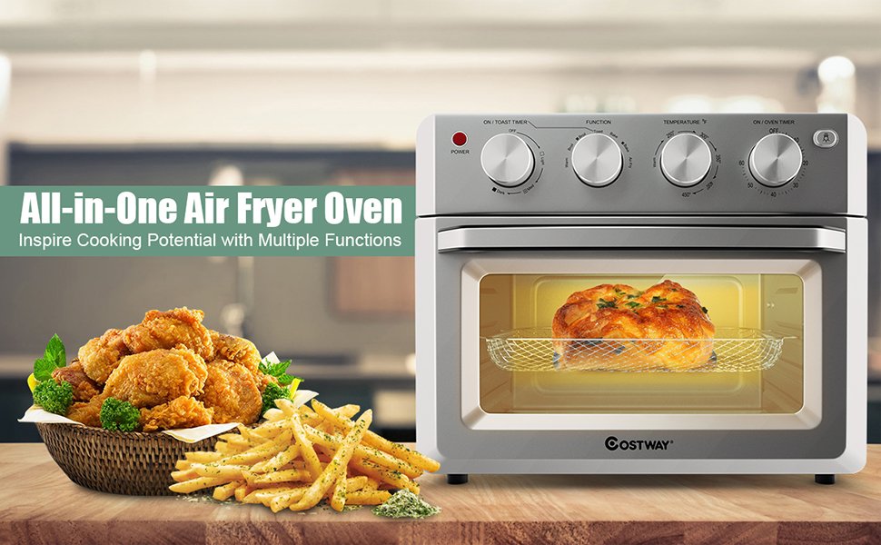 7-in-1 19 Qt Air Fryer Toaster Oven with 5 Accessories