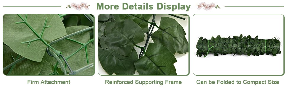 Realistic Maple Leaf Artificial Hedge – 118" x 39.4" Privacy & Decor Fence