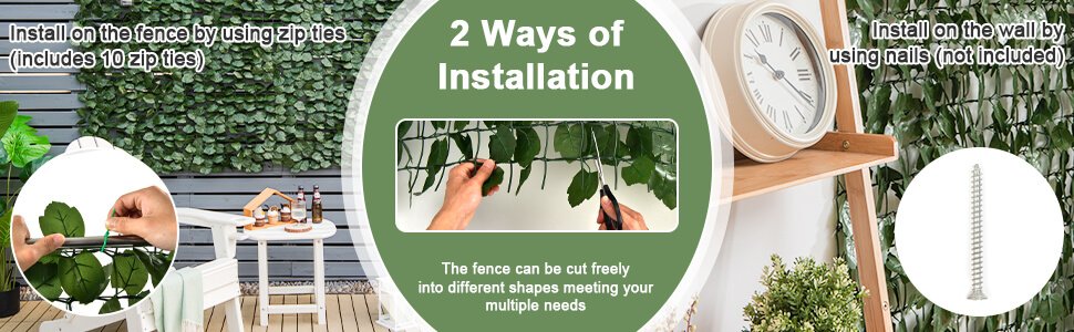 Realistic Maple Leaf Artificial Hedge – 118" x 39.4" Privacy & Decor Fence