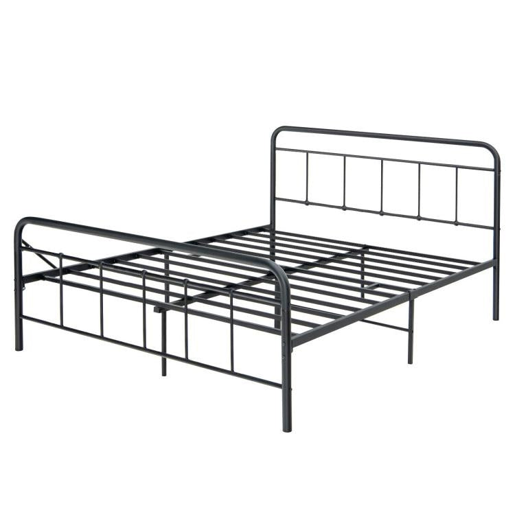 Sturdy Heavy Duty Metal Platform Bed Frame with Elegant Headboard - Full Size