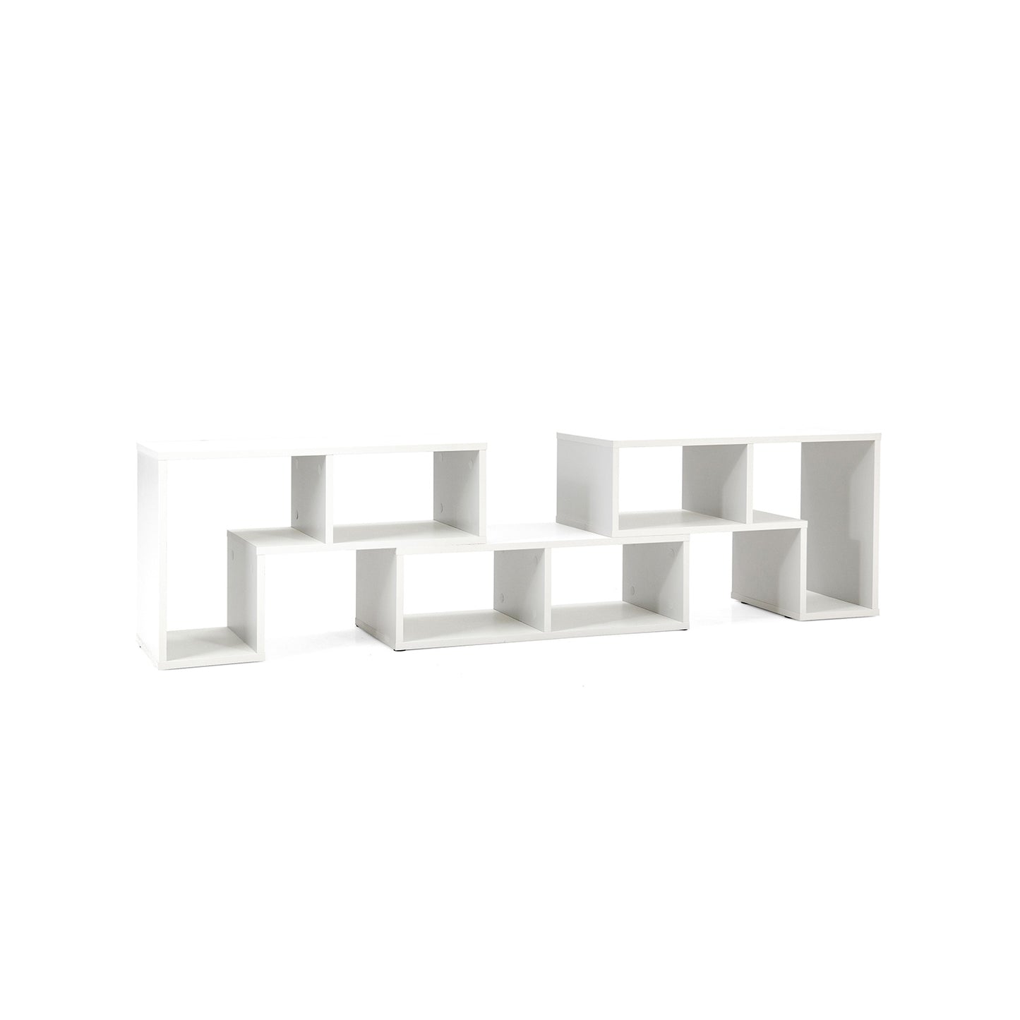 Adjustable 3-Piece TV Console with Shelves for TVs up to 65 Inch in White Finish