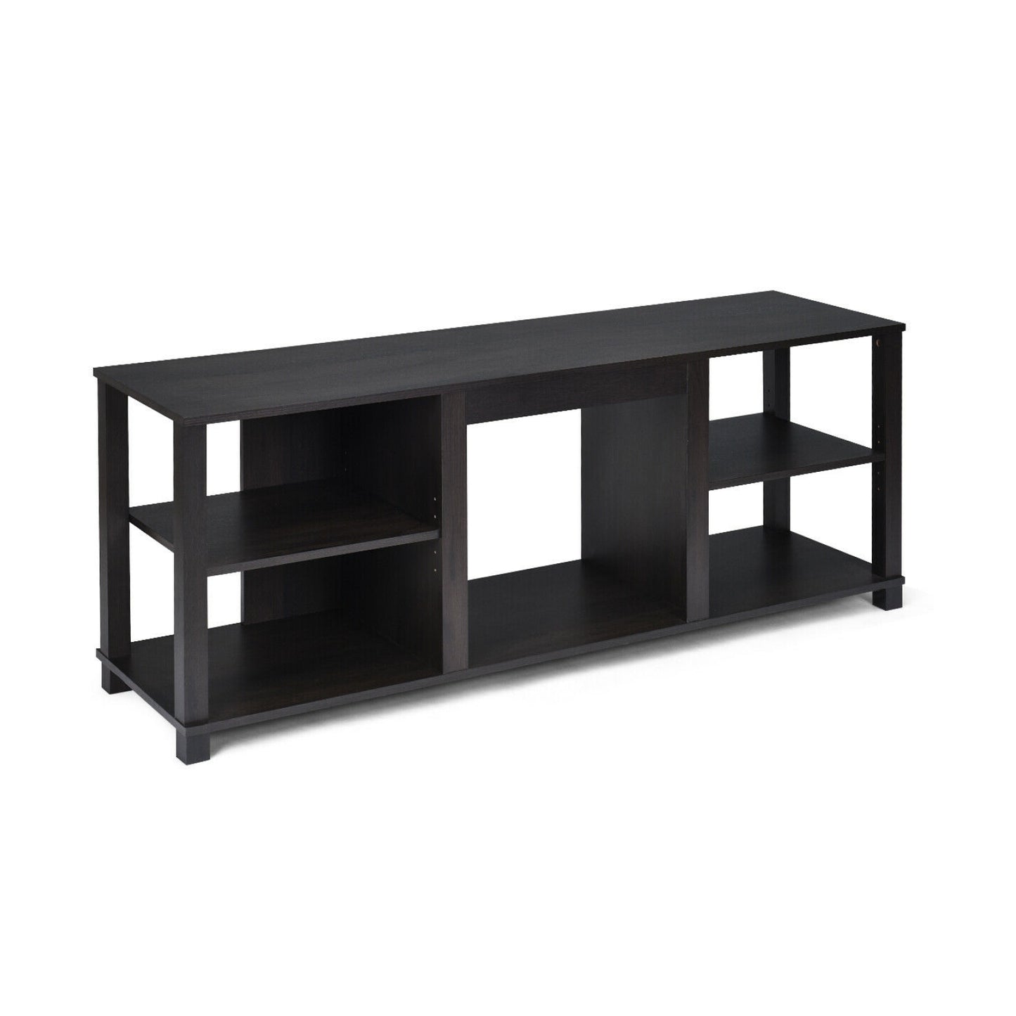 Versatile 2-Tier TV Storage Console with Customizable Shelving and Spacious Design