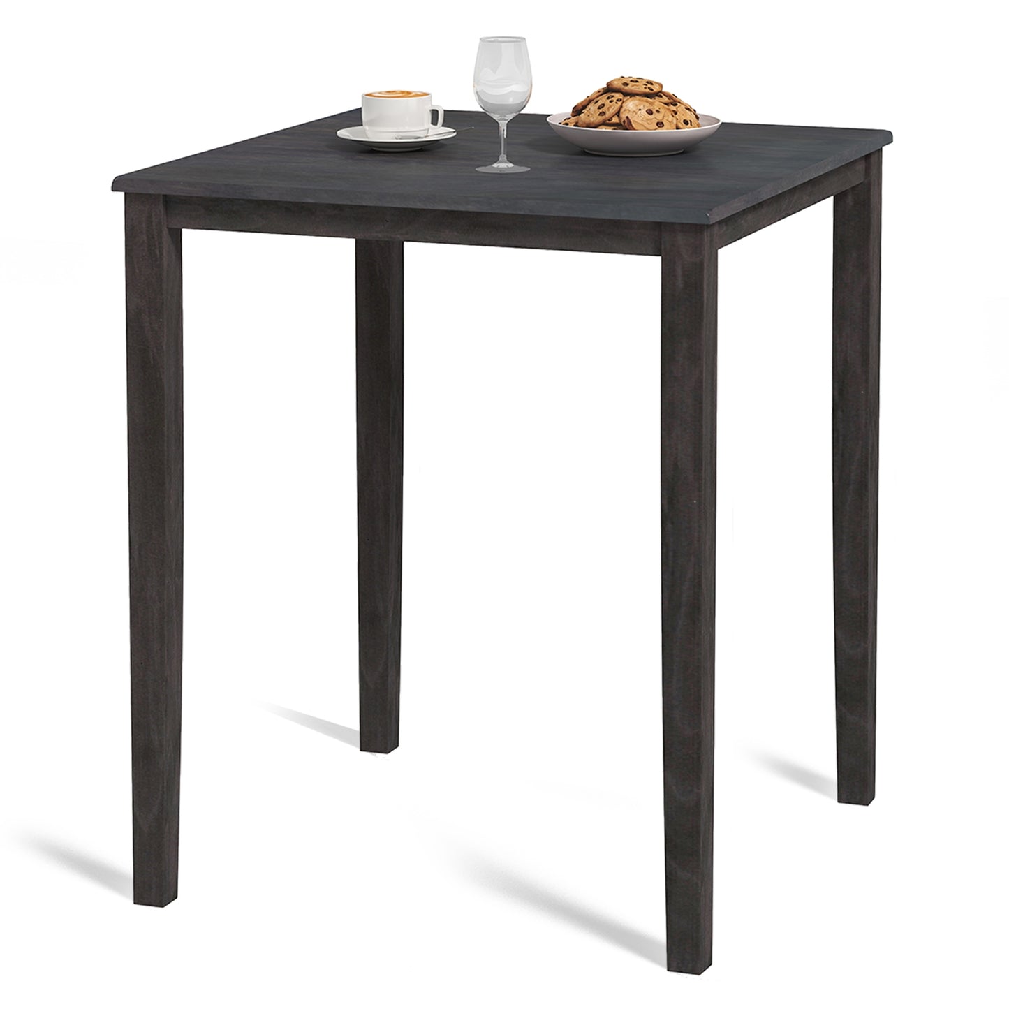 Solid Wood Square Dining Table for 4 People with Durable Frame and Elegant Wood Grain Finish
