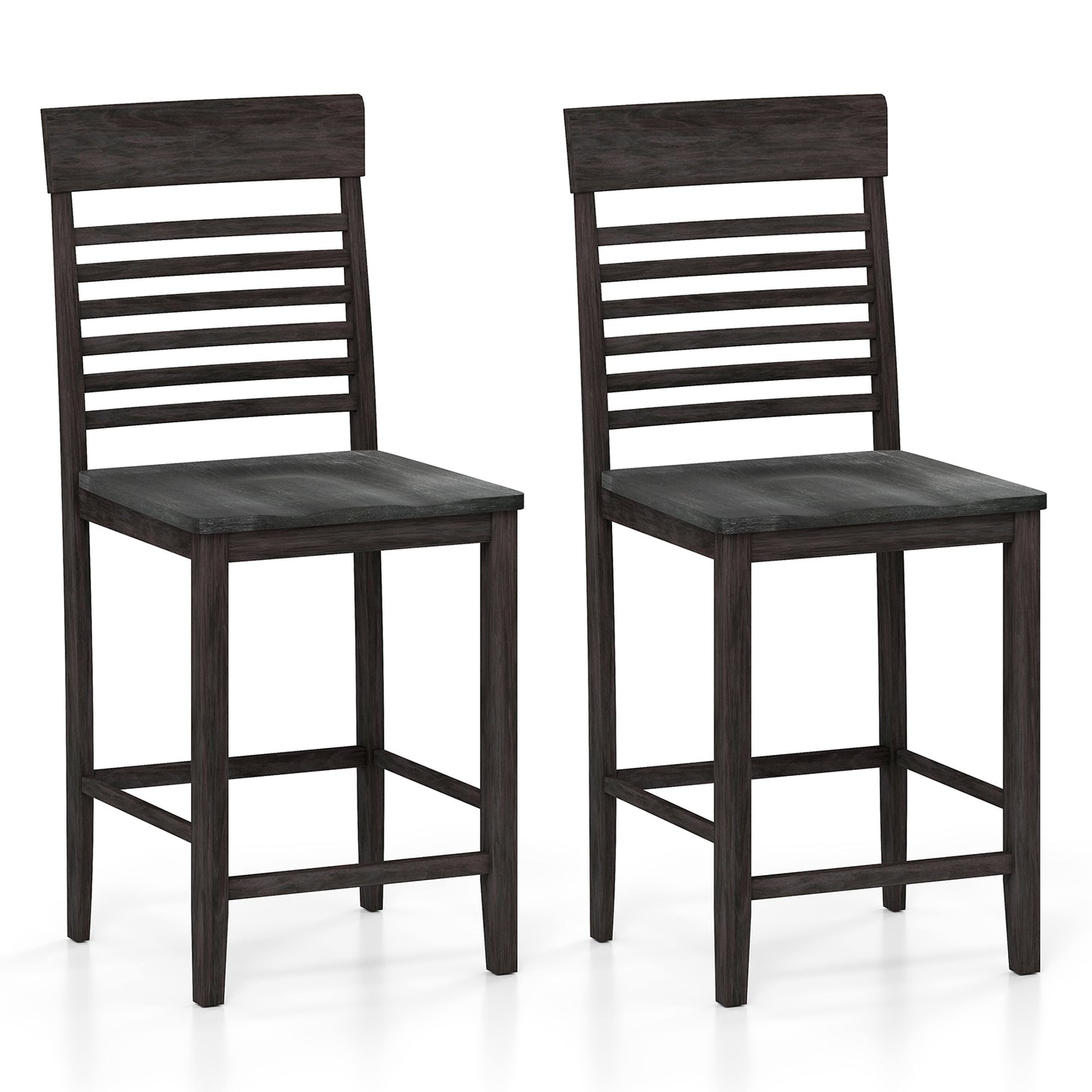 Solid Wood Dining Chairs with Footrests Set of 2 for Stylish Comfortable Dining Room Seating