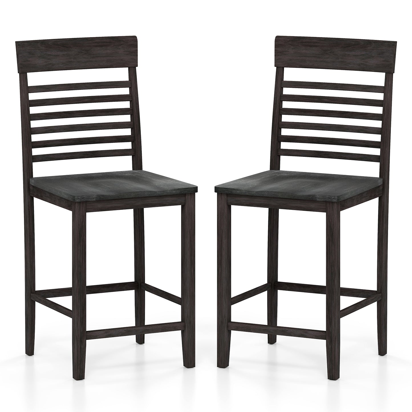 Solid Wood Dining Chairs with Footrests Set of 2 for Stylish Comfortable Dining Room Seating