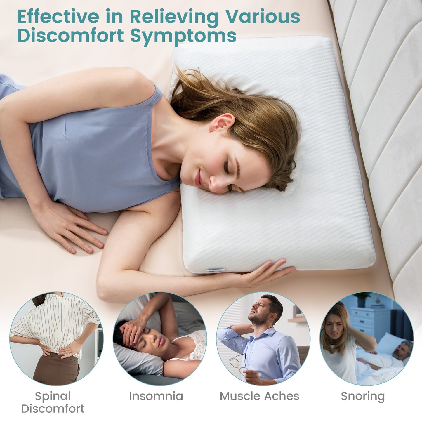 Set of 2 Cooling Gel Memory Foam Pillows with 3D Airflow Technology and Removable Pillowcases