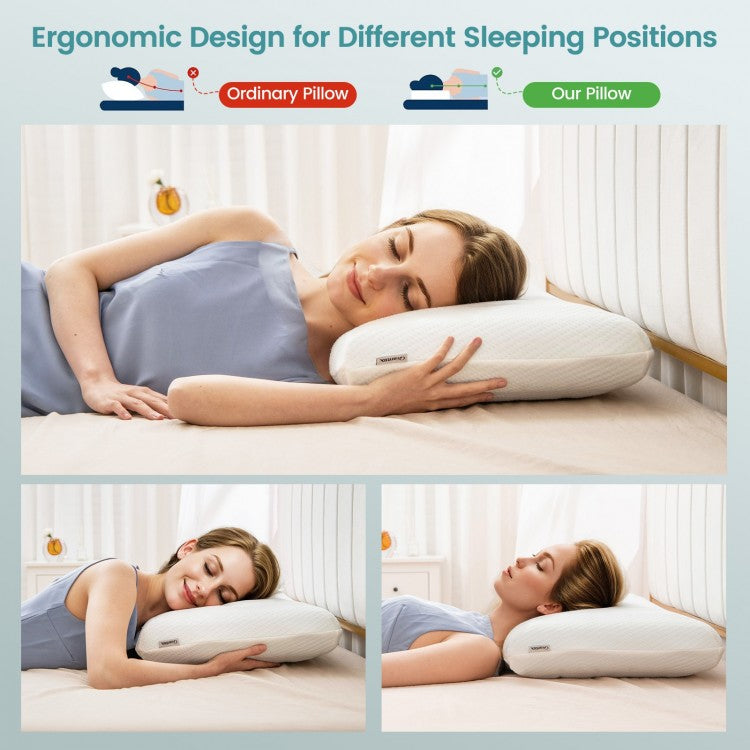 Set of 2 Cooling Gel Memory Foam Pillows with 3D Airflow Technology and Removable Pillowcases