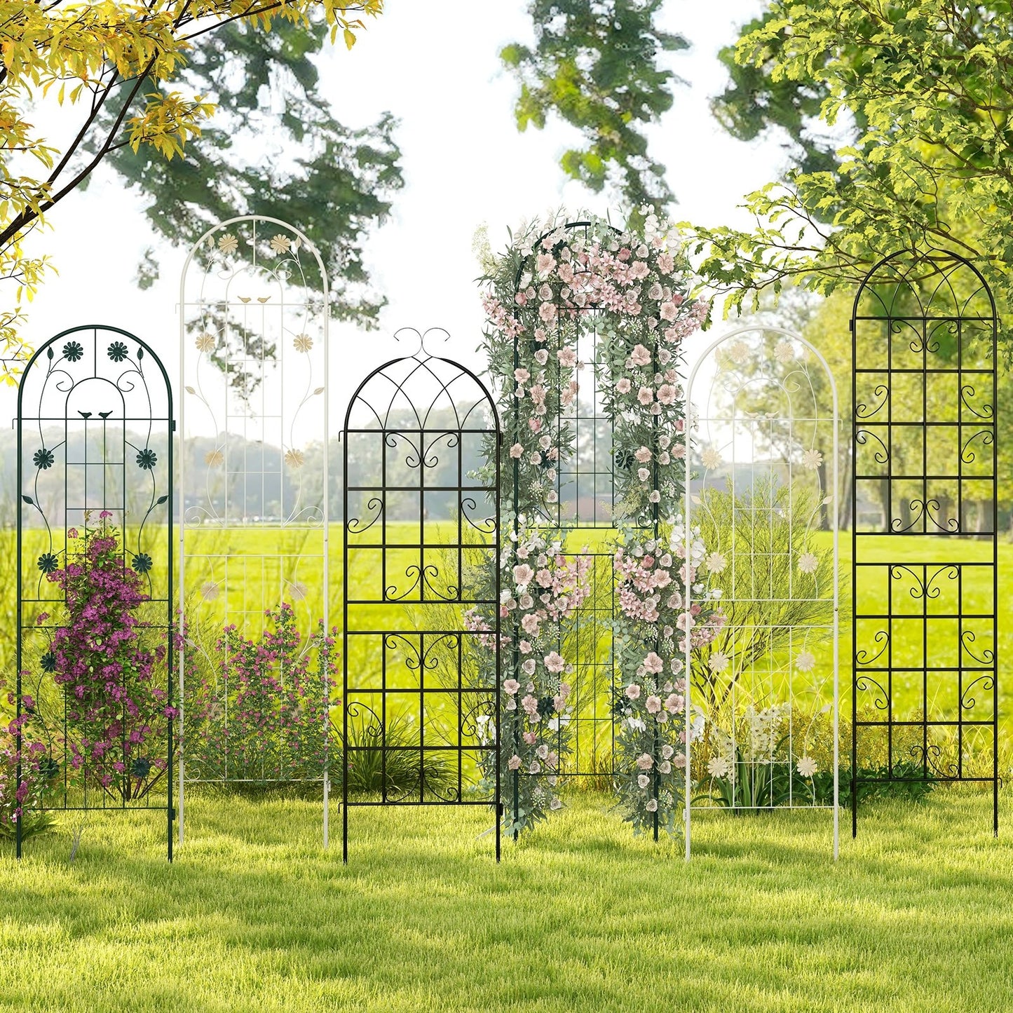 4 Pack 71" Metal Garden Trellis – Durable Support for Climbing Plants & Vines