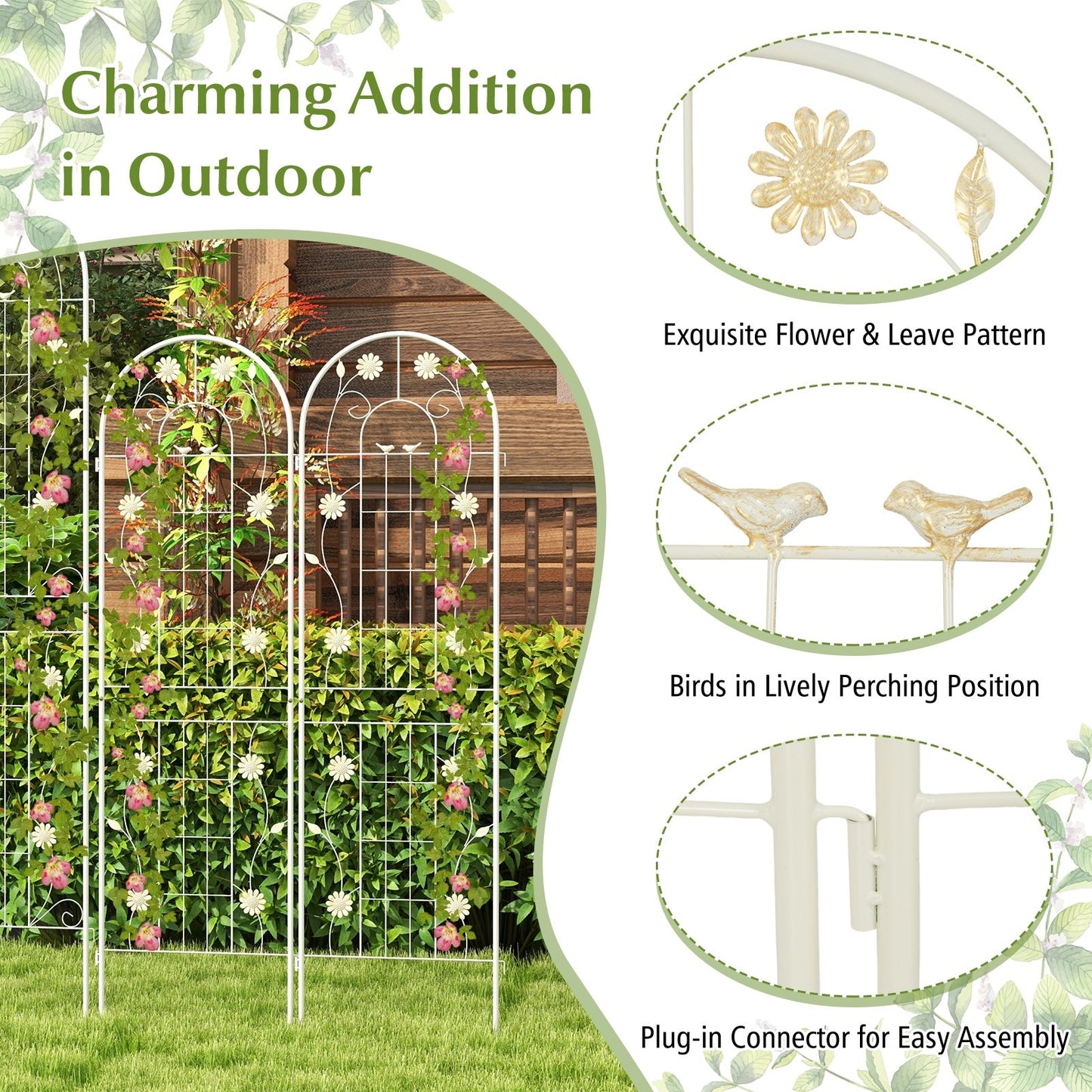 4 Pack 71" Metal Garden Trellis – Durable Support for Climbing Plants & Vines