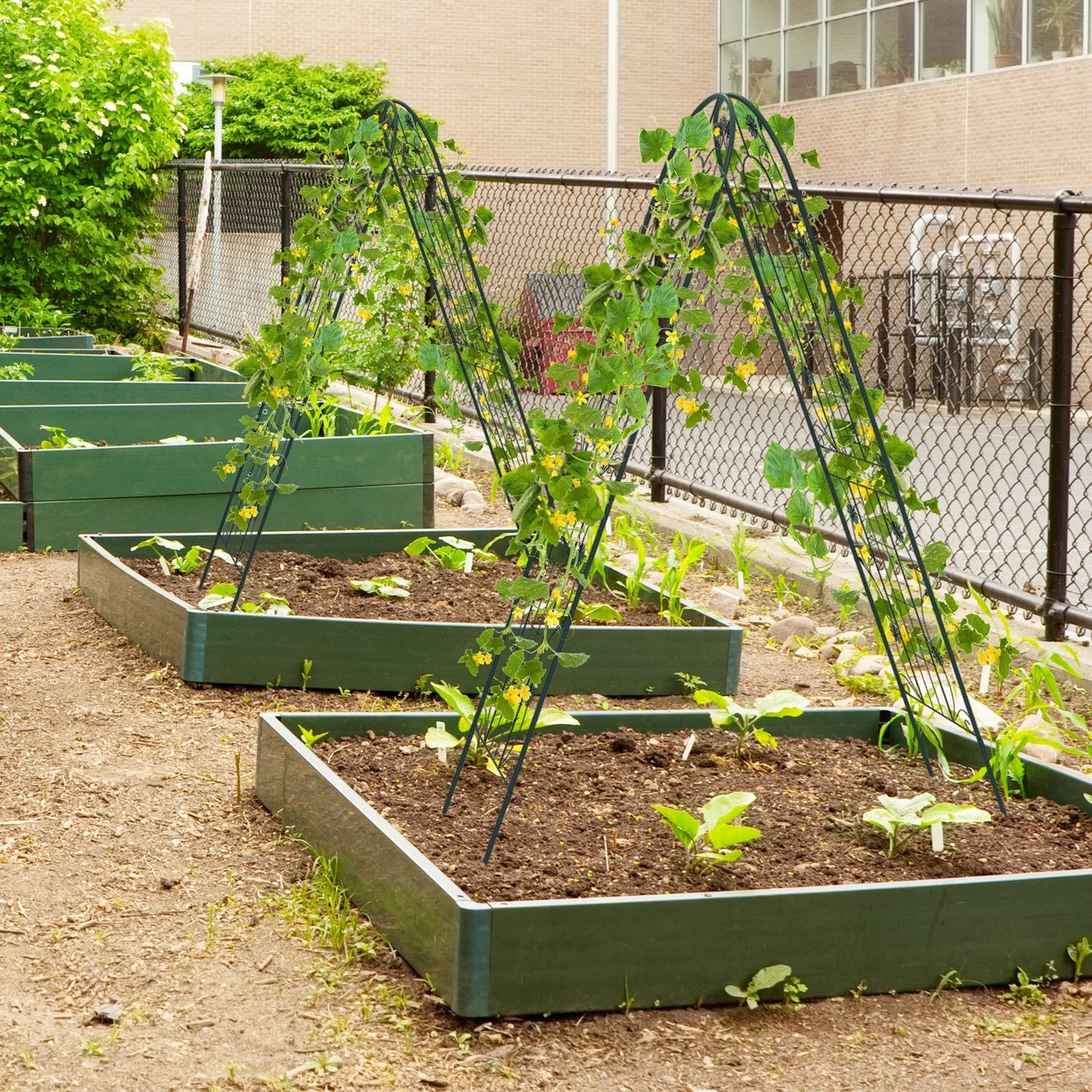 2 Pack 86.5” Metal Garden Trellis – Sturdy Support for Climbing Plants & Vines
