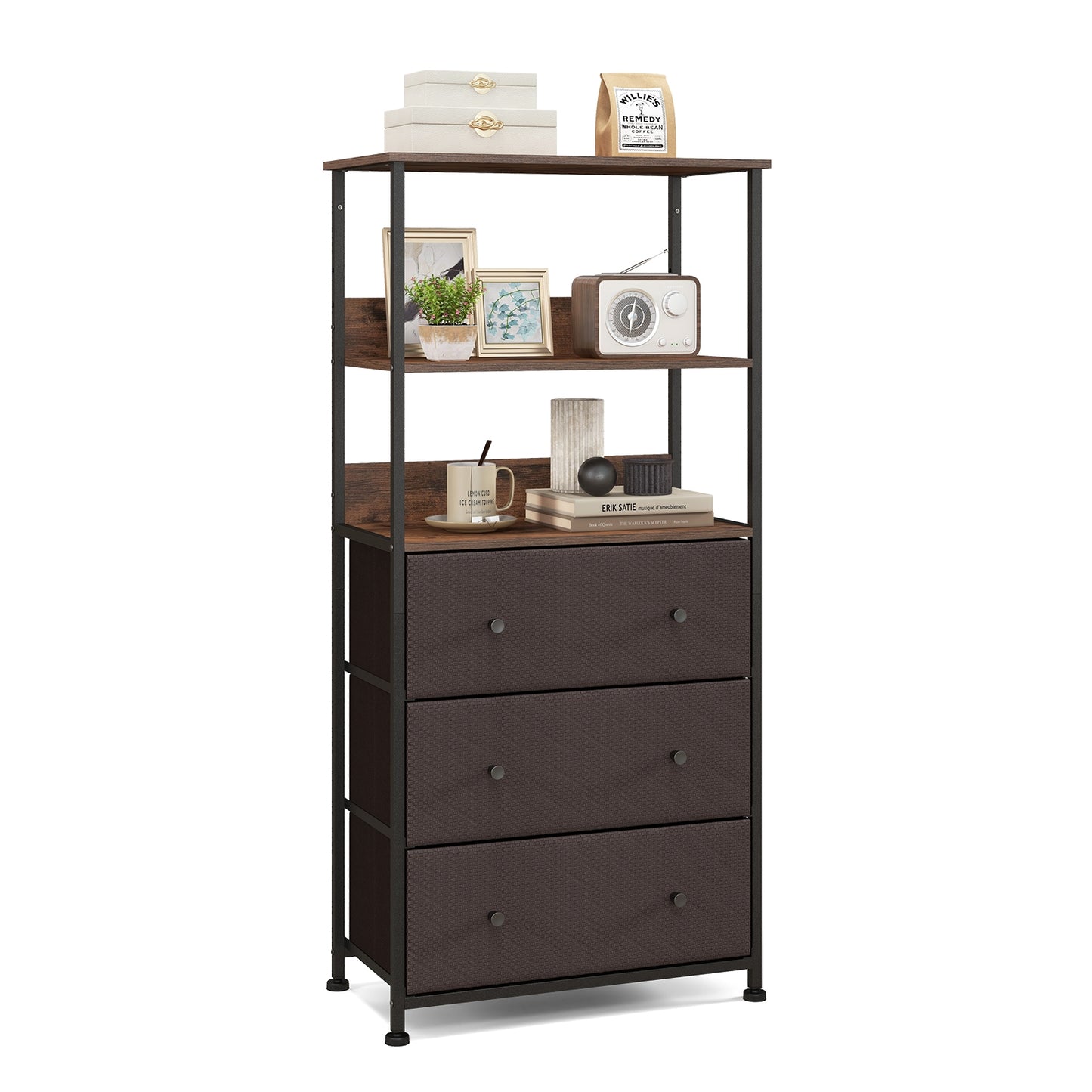 3-Drawer Fabric Storage Chest with Anti-Tipping Safety - Modern Organizer