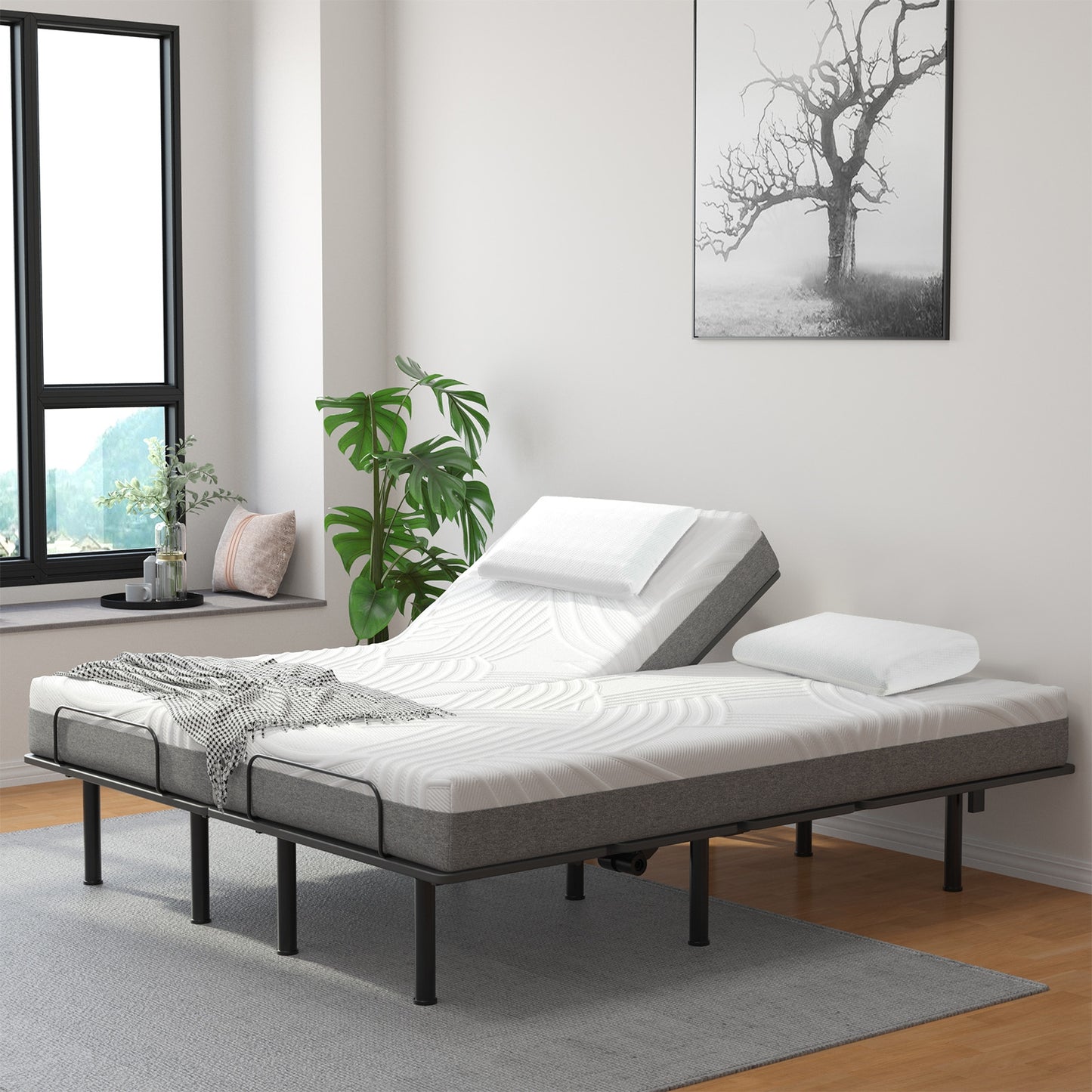 Set of 2 Bamboo Charcoal Memory Foam Pillows for Pain Relief and Optimal Sleep Support