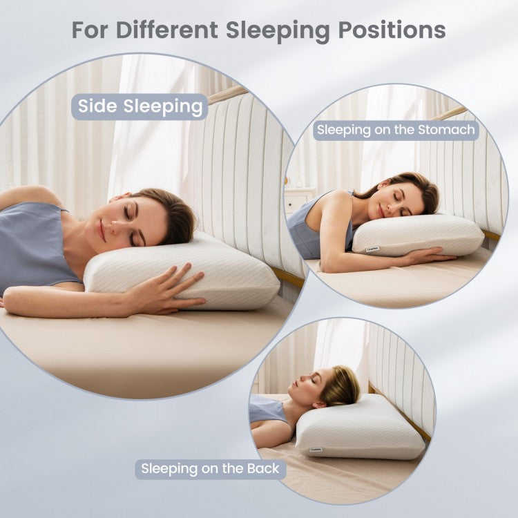 Set of 2 Bamboo Charcoal Memory Foam Pillows for Pain Relief and Optimal Sleep Support