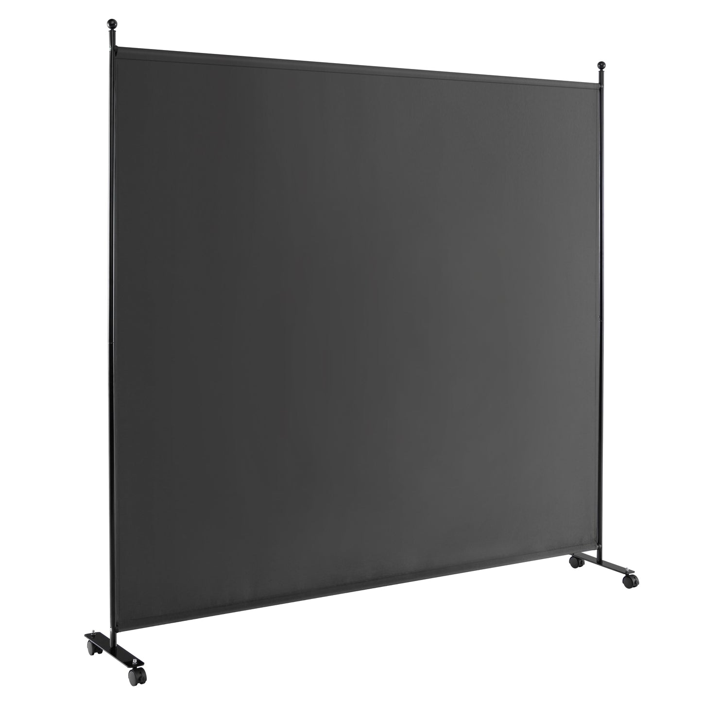 6 Foot Rolling Privacy Screen with Lockable Wheels Single Panel Divider - Dark Grey