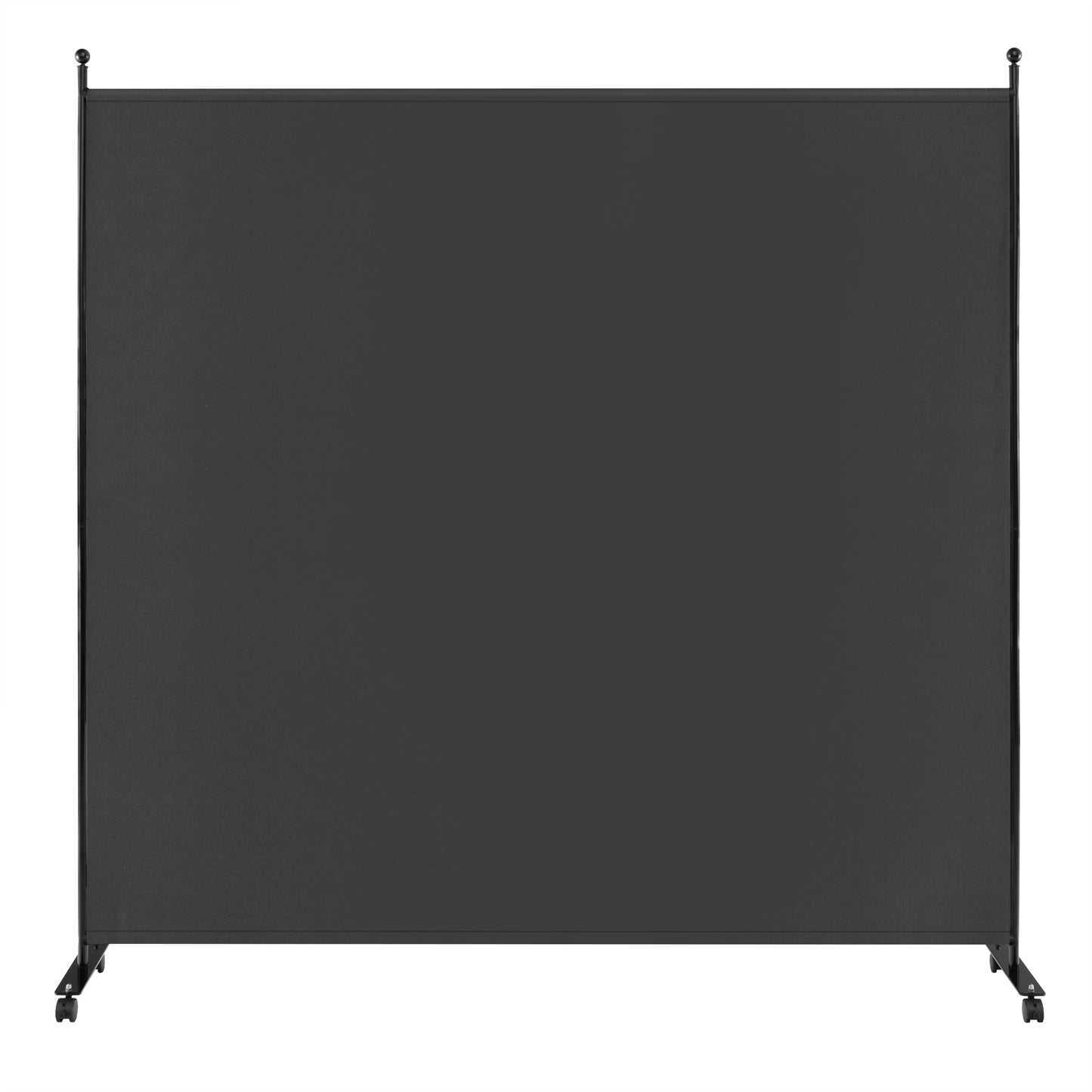 6 Foot Rolling Privacy Screen with Lockable Wheels Single Panel Divider - Dark Grey
