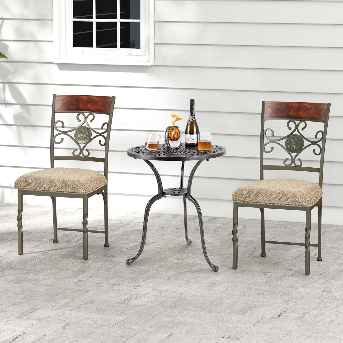 Armless Dining Chairs with Comfortable Seat Cushion for Kitchen and Dining Room, Set of 2