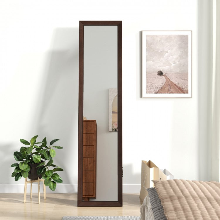 Premium Full Length Mirror with Solid Pine Wood Frame and Stand – 14.5 x 14 x 61 inches