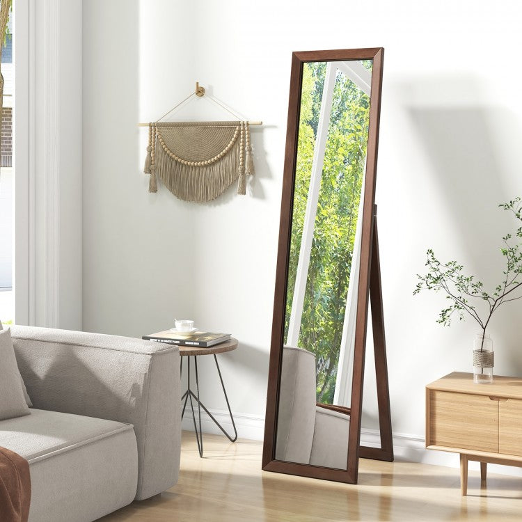 Premium Full Length Mirror with Solid Pine Wood Frame and Stand – 14.5 x 14 x 61 inches