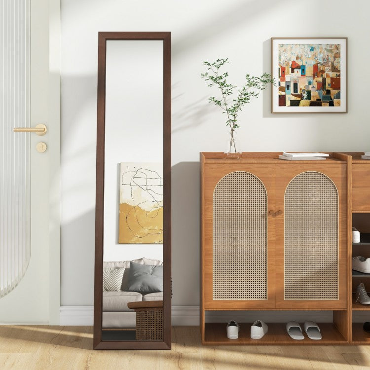 Premium Full Length Mirror with Solid Pine Wood Frame and Stand – 14.5 x 14 x 61 inches