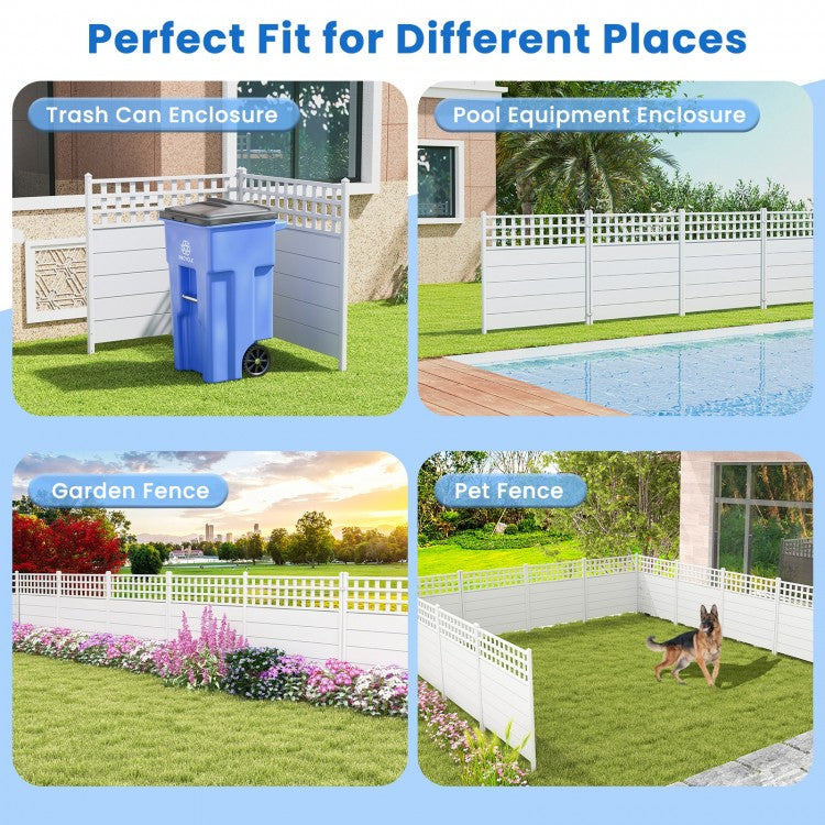 Outdoor 45 x 45.5 Inch Air Conditioner Fence with Metal Ground Stakes for Easy Installation