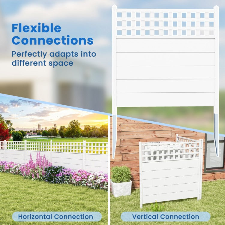 Outdoor 45 x 45.5 Inch Air Conditioner Fence with Metal Ground Stakes for Easy Installation
