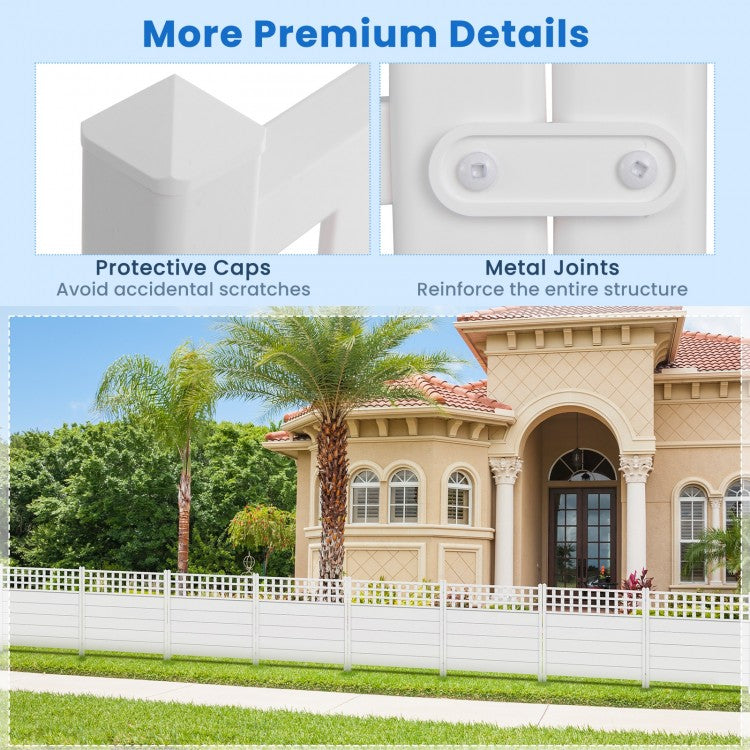 Outdoor 45 x 45.5 Inch Air Conditioner Fence with Metal Ground Stakes for Easy Installation