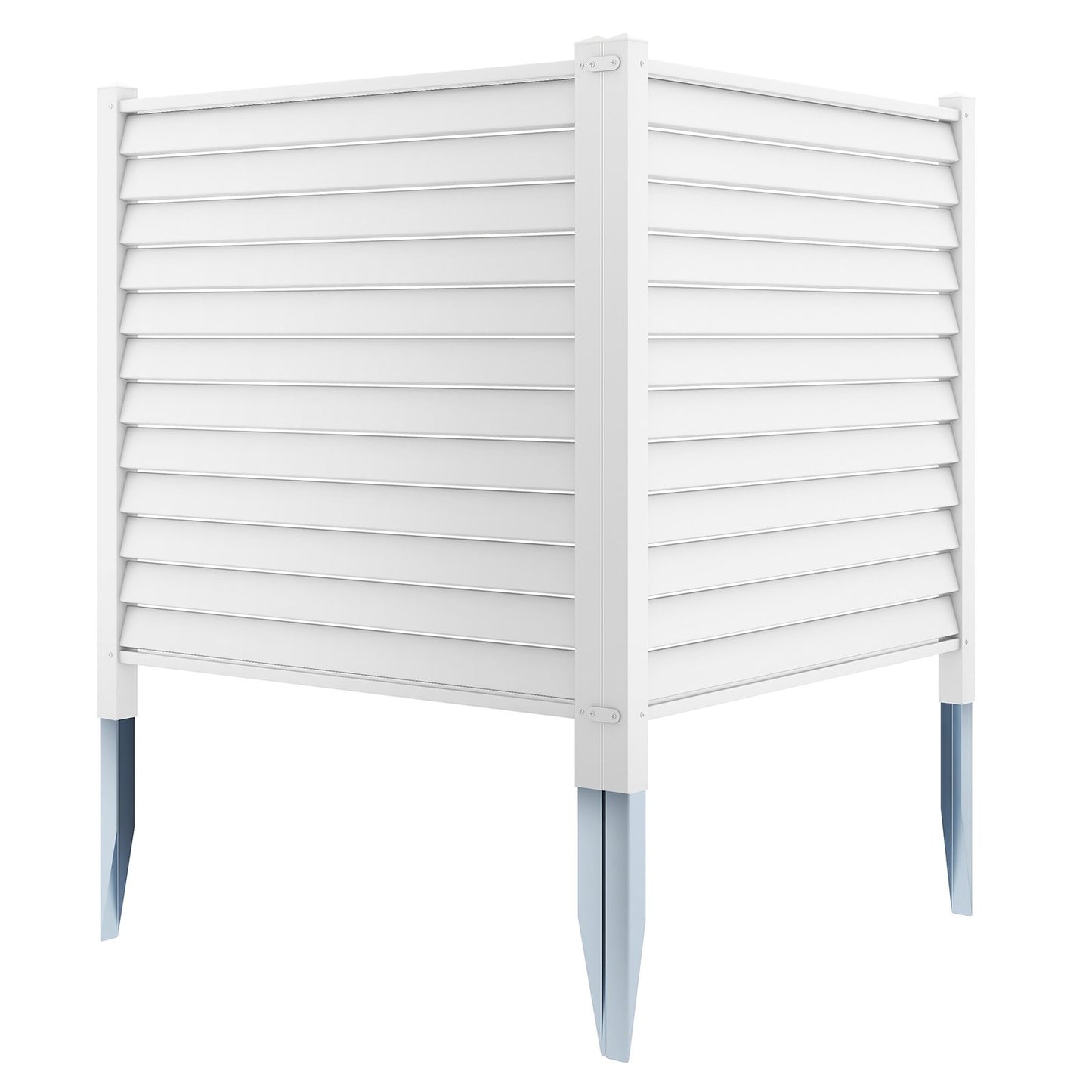 44 x 45 Inch Outdoor PVC Garden Fence Panels with Durable Metal Ground Stakes