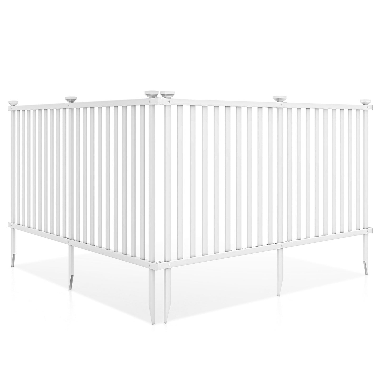 2 Piece 80 x 51 Inch Premium Vinyl Picket Fence Panels for Garden & Outdoor Spaces