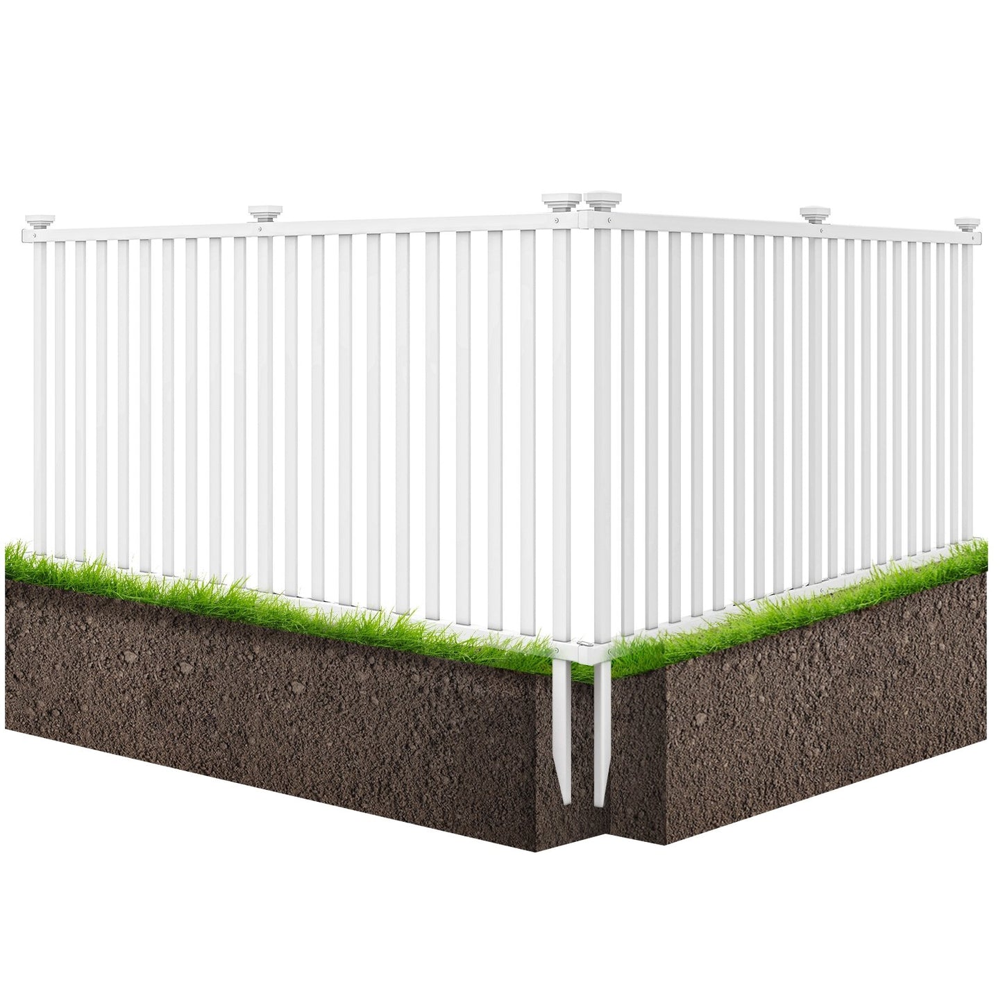 2 Piece 80 x 51 Inch Premium Vinyl Picket Fence Panels for Garden & Outdoor Spaces