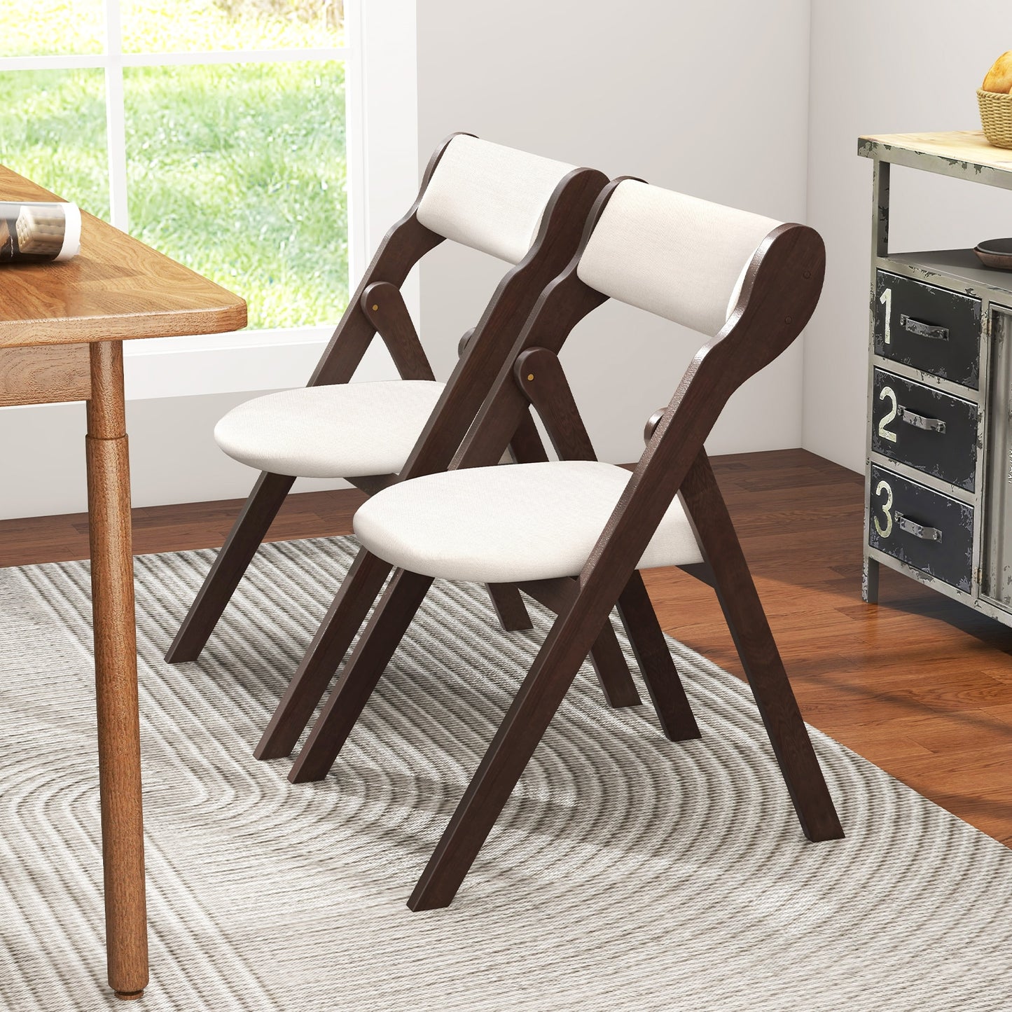 Folding Chairs with Padded Backrest and Seat for Comfort and Easy Storage, Set of 2