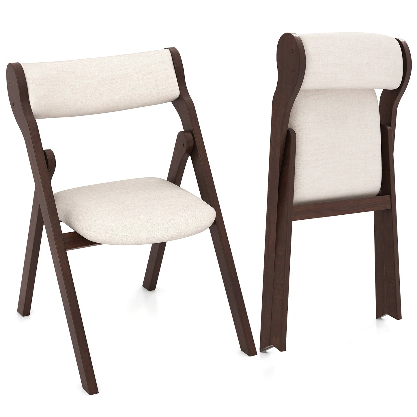 Folding Chairs with Padded Backrest and Seat for Comfort and Easy Storage, Set of 2