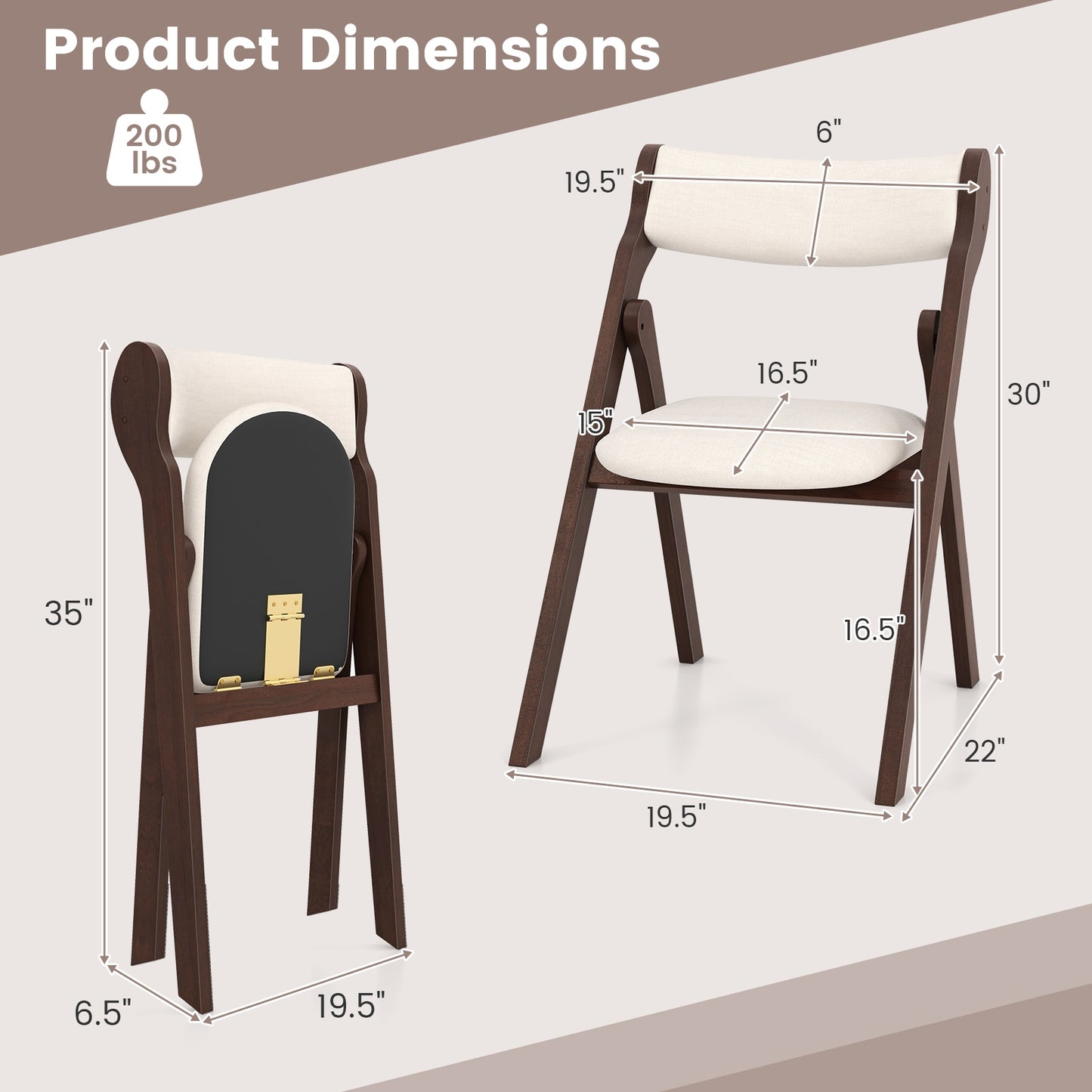 Folding Chairs with Padded Backrest and Seat for Comfort and Easy Storage, Set of 2