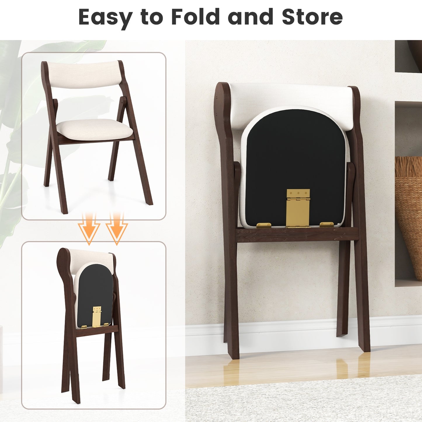 Folding Chairs with Padded Backrest and Seat for Comfort and Easy Storage, Set of 2