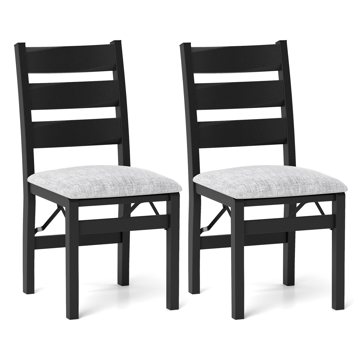 Modern Upholstered Folding Chairs with Comfortable Backrest for Dining and Events, Set of 2