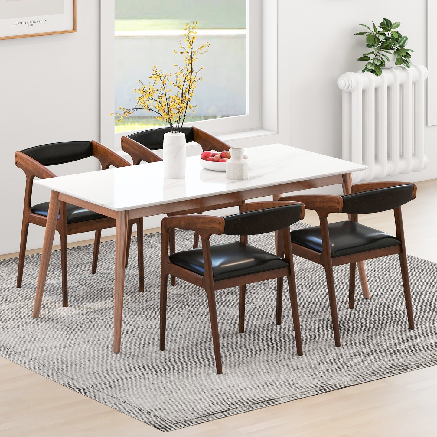 Ergonomic Upholstered Armchairs with Soft Cushioned Backrest and Seat, Set of 2